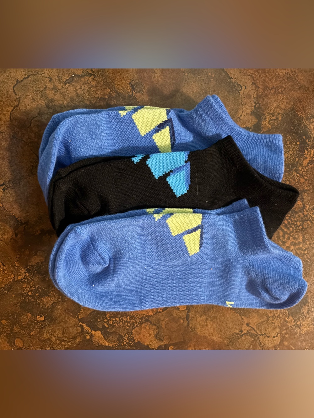 NWOT Men's Low-Cut Athletic Socks - Blue & Black (3-Pack)